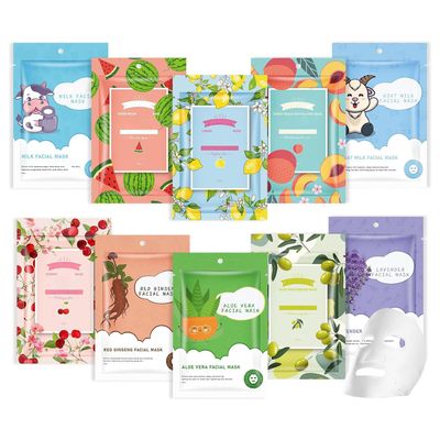 10 Pack Sheet Face Masks Skincare for All Skin Types, Hydrating Face Masks Suitable for Sensitive Skin, Sheet Masks with Natural Ingredients Bulk Facial Masks for Women Skin Care, Face Mask for Spa