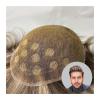 HEAIQI Men Wig Men's Toupee Real Human Hair Pieces Male Hair Prosthesis Super Soft and Breathable Full Lace Base Hair Replacement System for Man Toupee Mens Wigs(Color 4 and 613 100%,6x8) view 1