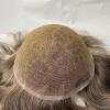 HEAIQI Men Wig Men's Toupee Real Human Hair Pieces Male Hair Prosthesis Super Soft and Breathable Full Lace Base Hair Replacement System for Man Toupee Mens Wigs(Color 4 and 613 100%,6x8) view 3