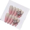 ZIIVIEVS Handmade wearing nails, pink gradient manicures, detachable fake nails, coffin shaped nails(S) view 1
