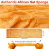 SPMKTBOZAI African Net Sponge Authentic, African Exfoliating Sponge Real African Net Black Owned, African Bath Sponge Back Scrubber, Body Exfoliator Shower Bath Accessories (Orange Color) view 3