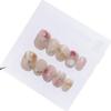 Pink short style wearing nail smudge dye detachable fake nails(XS) view 1