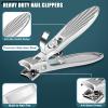 Nail Clippers for Men with Catcher, Toenail Clippers for Seniors Thick Nails with 15mm Wide Jaw Opening, Heavy Duty Podiatrist Toe Nail Clippers for Ingrown Toenails, Professional Nail Clipper Set view 3