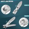 Nail Clippers for Men with Catcher, Toenail Clippers for Seniors Thick Nails with 15mm Wide Jaw Opening, Heavy Duty Podiatrist Toe Nail Clippers for Ingrown Toenails, Professional Nail Clipper Set view 4