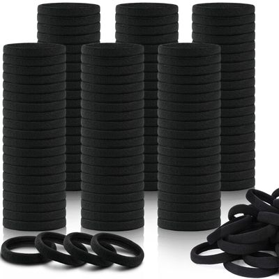 150PCS Hair Ties, IKOCO Black Hair Ties for Women No Damage, Cotton Seamless Ponytail Holders for Thick Hair