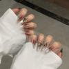 Handmade long cat eye coffee detachable manicure patch fake nails(S) view 3