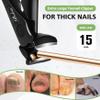 BALUCA Ergonomic Nail Clipper for Seniors - Toenail Clipper for Thick Toenails and Fingernails, Long Handle Nail Clippers with Catcher, Precision Nail Trimmer for Men and Women - Black view 3