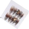 Handmade long cat eye coffee detachable manicure patch fake nails(XS) view 1