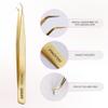 Curacoro Lash Tweezer - Professional & Precision Fiber Tip Grip Lash Tweezers for Eyelash Extensions, Multi Shapes & Purposes Tweezers for Volume, Isolation & Classic Lashes (Gold, Pinch'em) view 2