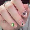 ZIIVIEVS Hand worn nails, summer colored gemstone nail art, detachable fake nails(L), 1 Count (Pack of 1) view 3
