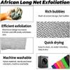 SPMKTBOZAI African Net Sponge Authentic, African Exfoliating Sponge Real African Net Black Owned, African Bath Sponge Back Scrubber, Body Exfoliator Shower Bath Accessories (Black) view 4