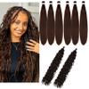 Brown Braiding Hair Pre stretched for Boho Braids Boho Braiding Hair with Boho Curls view 1