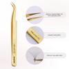 Curacoro Lash Tweezer - Professional & Precision Fiber Tip Grip Lash Tweezers for Eyelash Extensions, Multi Shapes & Purposes Tweezers for Volume, Isolation & Classic Lashes (Gold, Fan-lash-tic) view 2