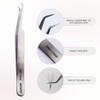 Curacoro Lash Tweezer - Professional & Precision Fiber Tip Grip Lash Tweezers for Eyelash Extensions, Multi Shapes & Purposes Tweezers for Volume, Isolation & Classic Lashes (Silver, Only Fan) view 2