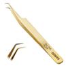 Curacoro Lash Tweezer - Professional & Precision Fiber Tip Grip Lash Tweezers for Eyelash Extensions, Multi Shapes & Purposes Tweezers for Volume, Isolation & Classic Lashes (Gold, All The Fluff) view 1