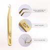 Curacoro Lash Tweezer - Professional & Precision Fiber Tip Grip Lash Tweezers for Eyelash Extensions, Multi Shapes & Purposes Tweezers for Volume, Isolation & Classic Lashes (Gold, All The Fluff) view 2