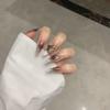 Handmade long cat eye coffee detachable manicure patch fake nails(L) view 4