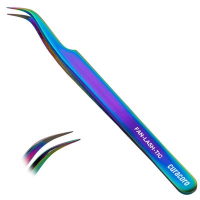 Curacoro Lash Tweezer - Professional & Precision Fiber Tip Grip Lash Tweezers for Eyelash Extensions, Multi Shapes & Purposes Tweezers for Volume, Isolation & Classic Lashes (Galaxy, Fan-lash-tic)