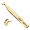 Curacoro Lash Tweezer - Professional & Precision Fiber Tip Grip Lash Tweezers for Eyelash Extensions, Multi Shapes & Purposes Tweezers for Volume, Isolation & Classic Lashes (Gold, Give Me the D) view 1