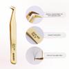 Curacoro Lash Tweezer - Professional & Precision Fiber Tip Grip Lash Tweezers for Eyelash Extensions, Multi Shapes & Purposes Tweezers for Volume, Isolation & Classic Lashes (Gold, Give Me the D) view 2