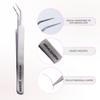 Curacoro Lash Tweezer - Professional & Precision Fiber Tip Grip Lash Tweezers for Eyelash Extensions, Multi Shapes & Purposes Tweezers for Volume, Isolation & Classic Lashes (Silver, Abracadabra) view 2