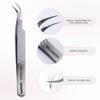 Curacoro Lash Tweezer - Professional & Precision Fiber Tip Grip Lash Tweezers for Eyelash Extensions, Multi Shapes & Purposes Tweezers for Volume, Isolation & Classic Lashes (Silver, Volumizer) view 2