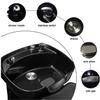 Boiyttylle Shampoo Chair ackwash Barber Chair,Shampoo Bowl and Chair Set for Salon,ABS Plastic Shampoo Bowl Sink for Beauty Spa Barbershop,Black view 3