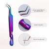 Curacoro Lash Tweezer - Professional & Precision Fiber Tip Grip Lash Tweezers for Eyelash Extensions, Multi Shapes & Purposes Tweezers for Volume, Isolation & Classic Lashes (Galaxy, Save Time) view 2