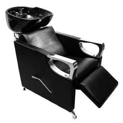 Boiyttylle Ceramic Bowl Shampoo Chair Hair Washing Station,Shampoo Bowl and Chair Set Sink Chair Station for Spa Beauty Salon Professional Hair Salon Equipment