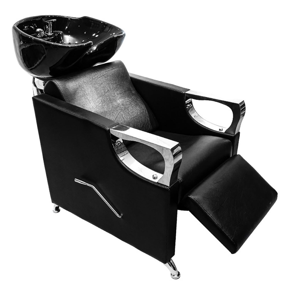 Boiyttylle Ceramic Bowl Shampoo Chair Hair Washing Station,Shampoo Bowl and Chair Set Sink Chair Station for Spa Beauty Salon Professional Hair Salon Equipment