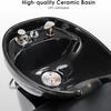 Boiyttylle Ceramic Bowl Shampoo Chair Hair Washing Station,Shampoo Bowl and Chair Set Sink Chair Station for Spa Beauty Salon Professional Hair Salon Equipment view 3