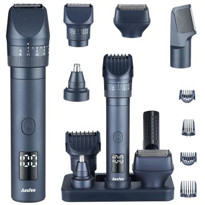 Beard Trimmers Kit for Men Precise Dial Adjustable 20 Lengths, 5-in-1 Electric Shavers and Hair Clippers Set - Body Nose Ear Mustache Hair Trimmers Razors Waterproof Wet/Dry - USB-C Charging Dock