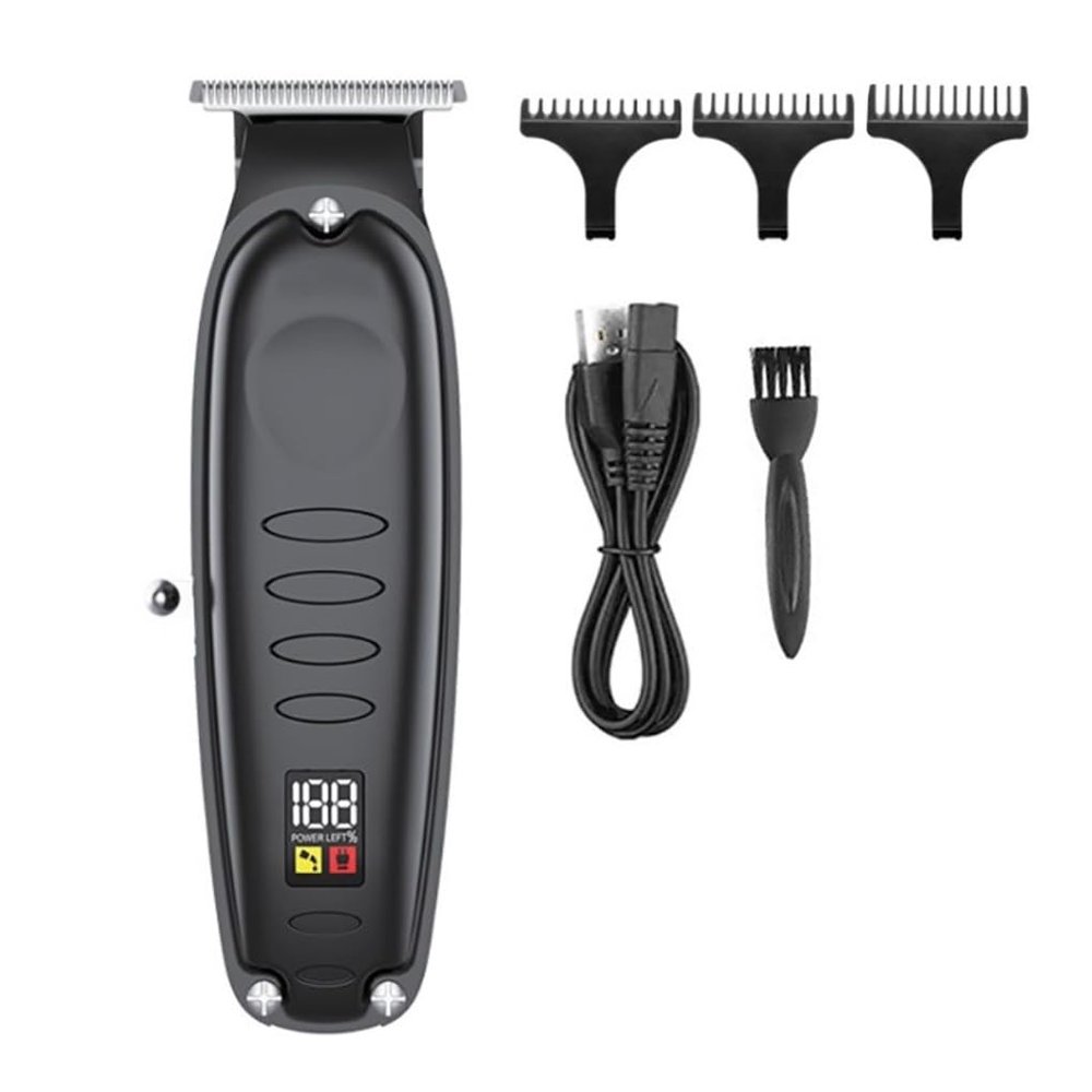 Hairdresser Oil Head Carving Push Shear LED LCD Digital Display USB Professional Electric Push Shear