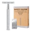 Shiny Silver Double Edge Safety Razor, Single Blade Razors for Men and Women, with 10 Stainless Steel Safety Razor Blades, Smooth Close Shaving, Plastic Free view 1