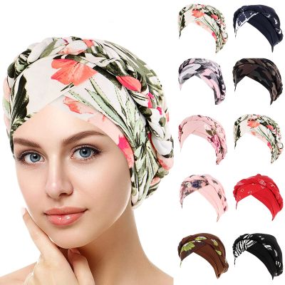 African Pre-Tied Head Turbans Hats for Women, Head Wraps Black Women Chemo Cancer Cap Braid Hair Cover (Brown, One Size)