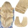 GOO GOO Genius Weft Hair Extensions Human Hair, Sew In Hair Extensions Rooted Remy Weft, 18A/60 Blonde Balayage 14inch 40g, Hand Tied Weft Hair Extensions view 1