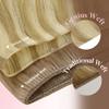 GOO GOO Genius Weft Hair Extensions Human Hair, Sew In Hair Extensions Rooted Remy Weft, 18A/60 Blonde Balayage 14inch 40g, Hand Tied Weft Hair Extensions view 3
