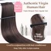 GOO GOO Genius Sew In Human Hair Extensions, Rooted Remy Weft, 4/27/4 Balayage Chocolate Brown to Caramel Blonde, 24inch 120g, Hand Tied Weft view 2