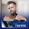 Barbasol Vacuum Beard Trimmer for Men, Self-Vacuuming Hair, Beard, Sideburns & Mustache Trimmer with 20 Length Settings, Rechargeable, LED Screen, 90 Minute Run Time view 4