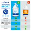 MyDerm Ultra-moisturizing SPF 50 Sport Sunscreen Lotion, Free from Octisalate, Oxybenzone, Octinoxate and Parabens, Hawaii 104 Reef Act Compliant, 128 oz (1 Gallon), Broad Spectrum UVA/UVB Protection view 2