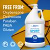 MyDerm Ultra-moisturizing SPF 50 Sport Sunscreen Lotion, Free from Octisalate, Oxybenzone, Octinoxate and Parabens, Hawaii 104 Reef Act Compliant, 128 oz (1 Gallon), Broad Spectrum UVA/UVB Protection view 4