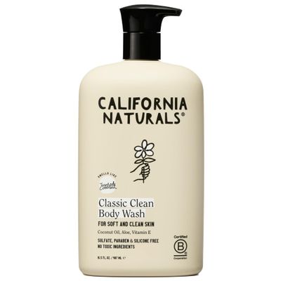 California Naturals Body Wash for Women and Men, Vitamin E Shower Gel Cleanser, Natural, Vegan & Cruelty Free, Paraben & Sulfate Free, Moisturizing Skin, Coconut, All Skin Types, 16.5 fl oz
