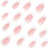 24Pcs White French Tip Press on Nails Medium Almond Fake Nails with Pearl Glossy Designs Nail Art Supplies Nude Pink False Nails Stick on Nails for Women Girls Acrylic Nail Manicure Salon Decorations view 3