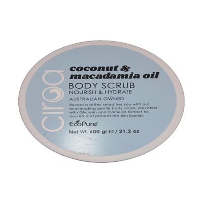 CIROA Coconut & Macadamia Oil Body Scrub. Nourish & Hydrate 21.2 oz