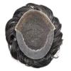 FACE MIRACLE Toupee for Men French Lace Front Mens Toupee Human Hair Replacement Systems Bleached Knots Men Hairpieces Hair Units for Man 7X9" #1B20 Off Black with 20% Gray view 3