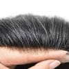 FACE MIRACLE Toupee for Men French Lace Front Mens Toupee Human Hair Replacement Systems Bleached Knots Men Hairpieces Hair Units for Man 7X9" #1B20 Off Black with 20% Gray view 4