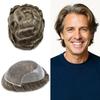 FACE MIRACLE Mens Toupee Human Hair Pieces Lace Front Toupee for Men Transparent French Lace Mens Hair Wig Units Black Brown Blonde Gray Hair Systems 7X9" #720 Very Light Brown with 20% Gray view 1