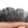 FACE MIRACLE Mens Toupee Human Hair Pieces Lace Front Toupee for Men Transparent French Lace Mens Hair Wig Units Black Brown Blonde Gray Hair Systems 7X9" #350 Dark Brown with 50% Gray view 4