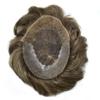 Toupee for Men Transparent French Lace Front Mens Toupee Real Human Hair Piece Mens Human Hair Toupee Black Brown Blonde Grey Hair Replacement Systems 7X9" #530 Medium Light Brown with 30% Gray view 3