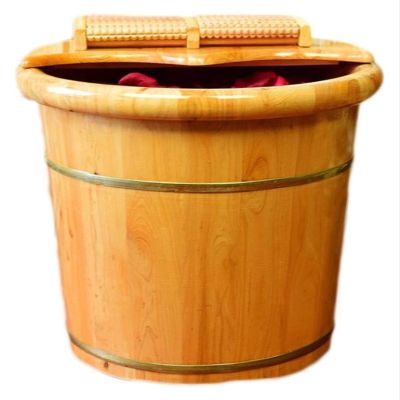 Wooden Foot Basin,Wood Foot Tub, Foot Tub Wooden Foot Basin Sauna Wooden Bucket,Foot and Leg Spa for Adults,Relax Pedicure Foot Bath,